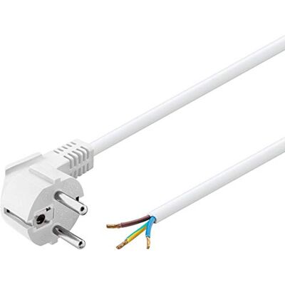 Goobay 93977 závitový napájecí kabel / otevřené konce kabelů a lisované dutinky kabelů / 90 stupňů ochranný kontakt zástrčka / univerzální síťový kabel / bílá / 1,5 m Goobay 93977 závitový napájecí kabel / otevřené konce kabelů a lisované dutinky kabelů / 90 stupňů ochranný kontakt zástrčka / univerzální síťový kabel / bílá / 1,5 m