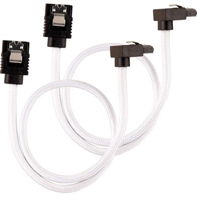 Corsair Premium Sleeved SATA 3 kabel zahnutý/rovný (6Gbps, 30 cm 90°) bílý Corsair Premium Sleeved SATA 3 kabel zahnutý/rovný (6Gbps, 30 cm 90°) bílý