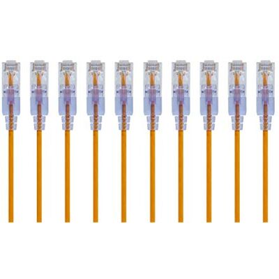 Monoprice Cat6A ethernetový patch kabel – Snagless RJ45, 550 MHz, 10 G, UTP, čistě holý měděný drát, 30 AWG, 10 kusů, 1,5 m, žlutý – řada SlimRun Monoprice Cat6A ethernetový patch kabel – Snagless RJ45, 550 MHz, 10 G, UTP, čistě holý měděný drát, 30 AWG, 10 kusů, 1,5 m, žlutý – řada SlimRun
