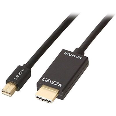 LINDY 36928 3m Mini DisplayPort an HDMI 10.2G Kabel, Schwarz LINDY 36928 3m Mini DisplayPort an HDMI 10.2G Kabel, Schwarz