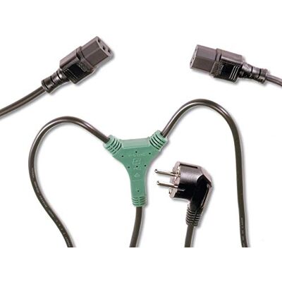 PremiumCord Y-napájecí kabel 230 V 120 + 30/50 cm, napájecí kabel s ochranným kontaktem až 2X C13 zdířky, IEC 320, 3-pólové, PC, černá barva PremiumCord Y-napájecí kabel 230 V 120 + 30/50 cm, napájecí kabel s ochranným kontaktem až 2X C13 zdířky, IEC 320, 3-pólové, PC, černá barva