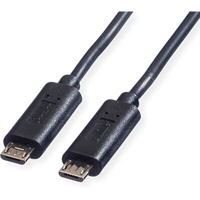 ROLINE USB 2. 0 nabíjecí kabel Kabel pro USB nabíječku Micro-B na Micro-B konektor 0,3 m černý ROLINE USB 2. 0 nabíjecí kabel Kabel pro USB nabíječku Micro-B na Micro-B konektor 0,3 m černý