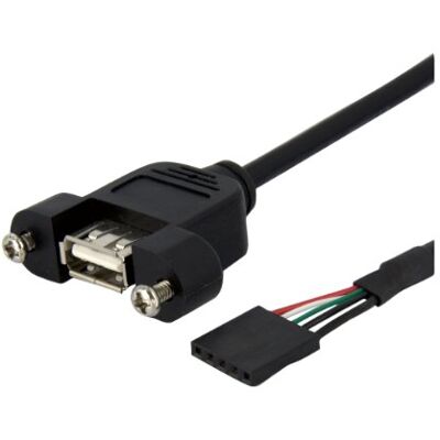 StarTech.com 90cm USB 2.0 Blendenmontage Kabel, USA A auf 5 pin Mainboard Pfostenstecker Buchse, Bu/Bu StarTech.com 90cm USB 2.0 Blendenmontage Kabel, USA A auf 5 pin Mainboard Pfostenstecker Buchse, Bu/Bu