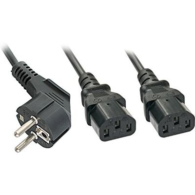 LINDY Schuko Y-kabel 2 x IEC C13 30048, černý LINDY Schuko Y-kabel 2 x IEC C13 30048, černý