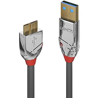 LINDY 36659 3 m USB 3. 0 typ A na kabel Micro-B, Cromo Line, antracit LINDY 36659 3 m USB 3. 0 typ A na kabel Micro-B, Cromo Line, antracit