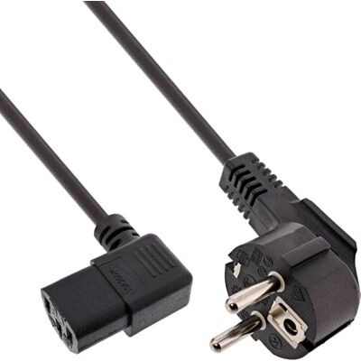 InLine 16752N síťový kabel, ochranný kontakt úhlový na konektor pro studená zařízení C13 levý zahnutý, 1 m, černý InLine 16752N síťový kabel, ochranný kontakt úhlový na konektor pro studená zařízení C13 levý zahnutý, 1 m, černý
