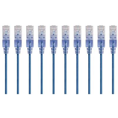 Monoprice Cat6A ethernetový patch kabel – Snagless RJ45, 550 MHz, 10 G, UTP, čistě holý měděný drát, 30 AWG, 10 kusů, 1,5 m, modrý – řada SlimRun Monoprice Cat6A ethernetový patch kabel – Snagless RJ45, 550 MHz, 10 G, UTP, čistě holý měděný drát, 30 AWG, 10 kusů, 1,5 m, modrý – řada SlimRun