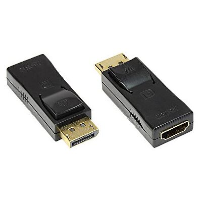 Good Connections DisplayPort na HDMI adaptér DP konektor na HDMI zdířku 4K2K / UHD ochrana proti zamykání, kontakty pozlacené 24K štíhlý design černý Good Connections DisplayPort na HDMI adaptér DP konektor na HDMI zdířku 4K2K / UHD ochrana proti zamykání, kontakty pozlacené 24K štíhlý design černý