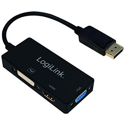 LogiLink CV0109 4K DisplayPort na DVI/HDMI/VGA adaptér černý LogiLink CV0109 4K DisplayPort na DVI/HDMI/VGA adaptér černý