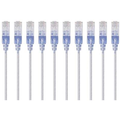Monoprice Cat6A Ethernet-Patchkabel – Snagless RJ45, 550 MHz, 10 G, UTP, reiner blanker Kupferdraht, 30 AWG, 10 Stück, 2,1 m, Weiß – SlimRun-Serie Monoprice Cat6A Ethernet-Patchkabel – Snagless RJ45, 550 MHz, 10 G, UTP, reiner blanker Kupferdraht, 30 AWG, 10 Stück, 2,1 m, Weiß – SlimRun-Serie