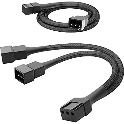 KabelDirekt – 3pinový kabel ventilátoru + Y splitter – 90 cm – nylon KabelDirekt – 3pinový kabel ventilátoru + Y splitter – 90 cm – nylon