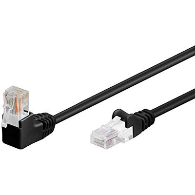 Goobay 94171 Cat 5E Patchkabel, 1x 90° gewinkelt, U/UTP, Schwarz Goobay 94171 Cat 5E Patchkabel, 1x 90° gewinkelt, U/UTP, Schwarz