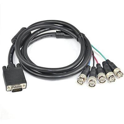 PremiumCord VGA 5X BNC 2 m, M/M, spojovací kabel VGA 15p, černý PremiumCord VGA 5X BNC 2 m, M/M, spojovací kabel VGA 15p, černý