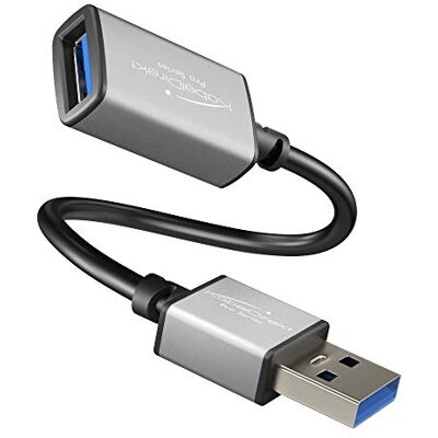 KabelDirekt – USB A 3.0 prodlužovací kabel – 0,15 m (konektor A na zdířku A, pro všechny konektory A, černý/Space Grey) – řada PRO KabelDirekt – USB A 3.0 prodlužovací kabel – 0,15 m (konektor A na zdířku A, pro všechny konektory A, černý/Space Grey) – řada PRO