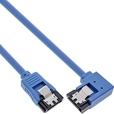InLine 27705R SATA 6Gb/s připojovací kabel kulatý, zahnutý vpravo, modrý, se sponou, 0,5 m, 1 pezzo InLine 27705R SATA 6Gb/s připojovací kabel kulatý, zahnutý vpravo, modrý, se sponou, 0,5 m, 1 pezzo