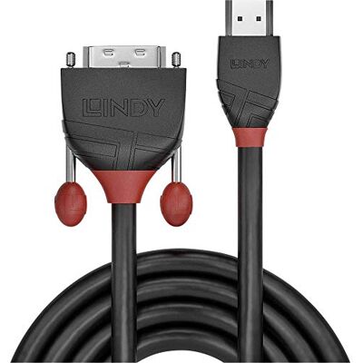 LINDY 36271 1m HDMI na DVI kabel, Black Line LINDY 36271 1m HDMI na DVI kabel, Black Line