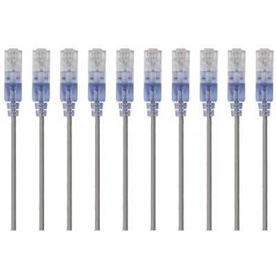 Monoprice Cat6A ethernetový patch kabel – Snagless RJ45, 550 MHz, 10 G, UTP, čistě holý měděný drát, 30 AWG, 10 kusů, 30 cm, šedý – řada SlimRun Monoprice Cat6A ethernetový patch kabel – Snagless RJ45, 550 MHz, 10 G, UTP, čistě holý měděný drát, 30 AWG, 10 kusů, 30 cm, šedý – řada SlimRun