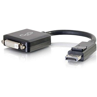 C2G /Cables to Go 54321 8-Zoll-DisplayPort-zu-DVI-D-Adapterkonverter – Stecker auf Buchse, Single Link, schwarz C2G /Cables to Go 54321 8-Zoll-DisplayPort-zu-DVI-D-Adapterkonverter – Stecker auf Buchse, Single Link, schwarz