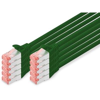 Digitus LAN kabel Cat 6 – 1 m – 10 kusů – nádobí S/FTP – 1 Gbit/s – 250 MHz – PoE++ – AWG 27/7 – LSZH – Síťový kabel RJ45 – patch kabel – kompatibilní s Cat6A a Cat7 – zelený Digitus LAN kabel Cat 6 – 1 m – 10 kusů – nádobí S/FTP – 1 Gbit/s – 250 MHz – PoE++ – AWG 27/7 – LSZH – Síťový kabel RJ45 – patch kabel – kompatibilní s Cat6A a Cat7 – zelený