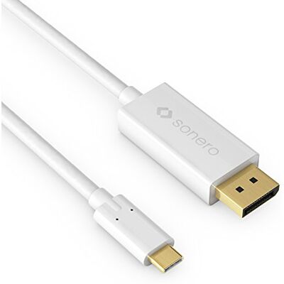 Sonero UCC021-020 USB-C auf DisplayPort Kabel, 4K@60Hz mit 18Gbps, USB 3.1, Alt Mode, Thunderbolt 3 kompatibel für MacBook Pro, Samsung S8, Dell XPS 15 und andere USB-C Computer, 2,0m weiß Sonero UCC021-020 USB-C auf DisplayPort Kabel, 4K@60Hz mit 18Gbps, USB 3.1, Alt Mode, Thunderbolt 3 kompatibel für MacBook Pro, Samsung S8, Dell XPS 15 und andere USB-C Computer, 2,0m weiß
