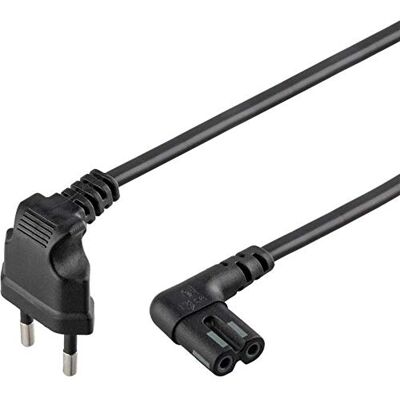 Goobay SONOS Euro síťový kabel, 2pólový, C7 zdířka, euro zástrčka 90°, 230 V, 5 m černý Goobay SONOS Euro síťový kabel, 2pólový, C7 zdířka, euro zástrčka 90°, 230 V, 5 m černý