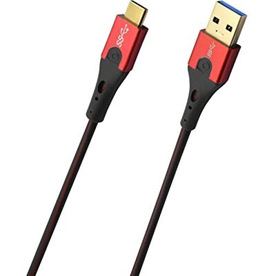 OEHLBACH D1C9443 USB-A 3. 0/USB 3. 1-C kabel, 3,00 m, černá/červená OEHLBACH D1C9443 USB-A 3. 0/USB 3. 1-C kabel, 3,00 m, černá/červená