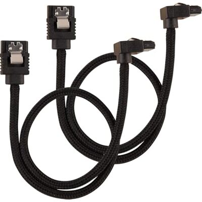 Corsair Premium Sleeved SATA 3 kabel zahnutý/rovný (6Gbps, 30 cm 90°) černý Corsair Premium Sleeved SATA 3 kabel zahnutý/rovný (6Gbps, 30 cm 90°) černý