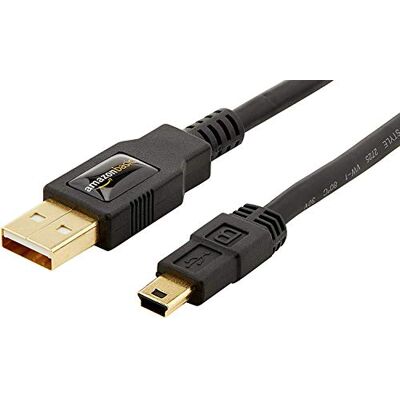 Amazon Basics AmazonBasics USB-A na mini USB 2.0 kabel, přenosová rychlost 480 Mbit/s, s pozlacenými konektory, 0,9 m, černý Amazon Basics AmazonBasics USB-A na mini USB 2.0 kabel, přenosová rychlost 480 Mbit/s, s pozlacenými konektory, 0,9 m, černý