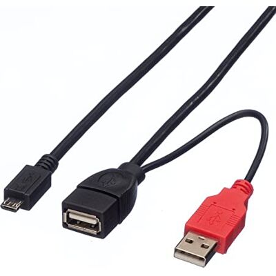 ROLINE USB 2. 0 Y kabel, 2X typ A (ST/BU) Micro B ST, 1m ROLINE USB 2. 0 Y kabel, 2X typ A (ST/BU) Micro B ST, 1m