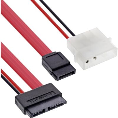 InLine 29608 Slimline SATA kabel, Slimline SATA konektor 13pól. (7+6) na SATA + proud, 0,4m InLine 29608 Slimline SATA kabel, Slimline SATA konektor 13pól. (7+6) na SATA + proud, 0,4m