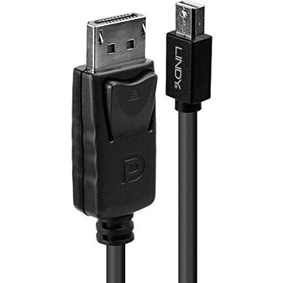 LINDY Mini DisplayPort konektor na DisplayPort konektor, černý, 3 m LINDY Mini DisplayPort konektor na DisplayPort konektor, černý, 3 m