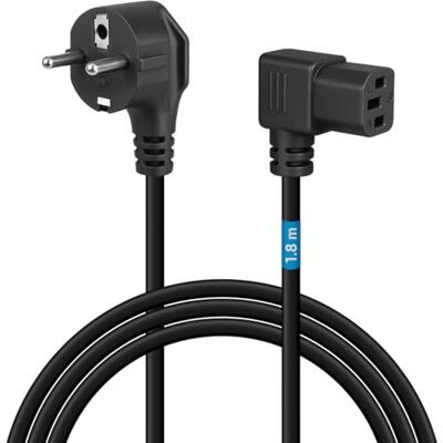 Waytex 51108 Kabel Netzteil abgewinkelt 1,8 m schwarz Waytex 51108 Kabel Netzteil abgewinkelt 1,8 m schwarz