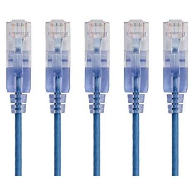 Monoprice 129425 SlimRun Cat6A Ethernet propojovací kabel – Snagless RJ45 UTP Pure Bare Copper Wire 10G 30AWG 0,6 m modrá balení 5 ks Monoprice 129425 SlimRun Cat6A Ethernet propojovací kabel – Snagless RJ45 UTP Pure Bare Copper Wire 10G 30AWG 0,6 m modrá balení 5 ks