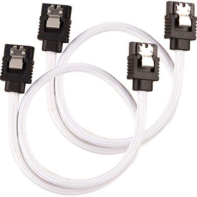 Corsair CC-8900249 Premium Sleeved SATA 3 kabel 6 GBps, bílý, 30 cm Corsair CC-8900249 Premium Sleeved SATA 3 kabel 6 GBps, bílý, 30 cm