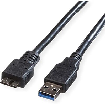 ROLINE USB 3. 2 Gen 1 kabel, A ST Micro B ST, černý, 2 m ROLINE USB 3. 2 Gen 1 kabel, A ST Micro B ST, černý, 2 m