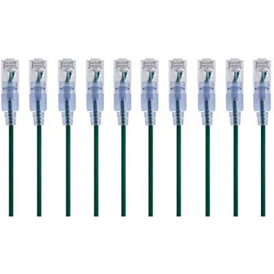 Monoprice Cat6A Ethernetový propojovací kabel – Snagless RJ45, 550 MHz, 10 G, UTP, čistý holý měděný drát, 30 AWG, 10 kusů, 60 cm, zelený – řada SlimRun Monoprice Cat6A Ethernetový propojovací kabel – Snagless RJ45, 550 MHz, 10 G, UTP, čistý holý měděný drát, 30 AWG, 10 kusů, 60 cm, zelený – řada SlimRun