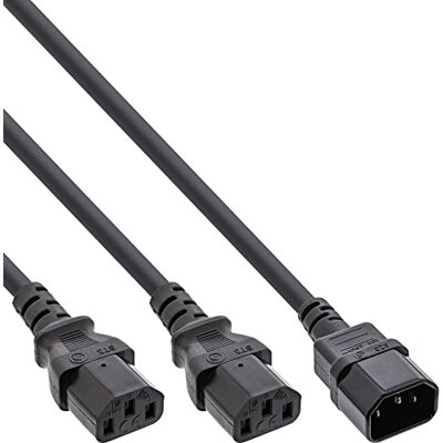 InLine 16633 síťový kabel Y, studená zařízení, 1x IEC-C14 na 2x IEC-C13, 1,8 m InLine 16633 síťový kabel Y, studená zařízení, 1x IEC-C14 na 2x IEC-C13, 1,8 m