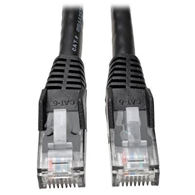 TRIPP LITE Eaton Cat6 Gigabit Snagless Molded UTP Patch Ethernet Cable, RJ45 Male-to-Male Cable, Black, 5 stop / 1. 5 Meters (N201-005-BK) TRIPP LITE Eaton Cat6 Gigabit Snagless Molded UTP Patch Ethernet Cable, RJ45 Male-to-Male Cable, Black, 5 stop / 1. 5 Meters (N201-005-BK)