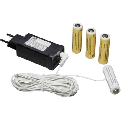 Konstsmide Síťový adaptér pro baterie se 4 x AA 1,5V bateriemi, 6 V, bílý kabel 5164-000 Konstsmide Síťový adaptér pro baterie se 4 x AA 1,5V bateriemi, 6 V, bílý kabel 5164-000