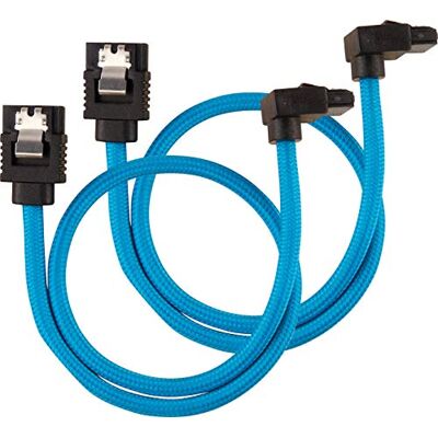 Corsair Premium Sleeved SATA 3 kabel zahnutý / rovný (6Gbps, 30 cm 90°) modrý Corsair Premium Sleeved SATA 3 kabel zahnutý / rovný (6Gbps, 30 cm 90°) modrý