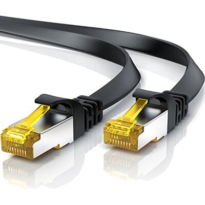 CSL-Computer 20m CAT 7 síťový kabel plochý, Ethernet kabel, Gigabit Lan 10 Gbit s, propojovací kabel, plochý kabel, instalační kabel, CAT.7 surový kabel U FTP PIMF stínění s RJ 45 konektorem, Switch Router modem, CSL-Computer 20m CAT 7 síťový kabel plochý, Ethernet kabel, Gigabit Lan 10 Gbit s, propojovací kabel, plochý kabel, instalační kabel, CAT.7 surový kabel U FTP PIMF stínění s RJ 45 konektorem, Switch Router modem,