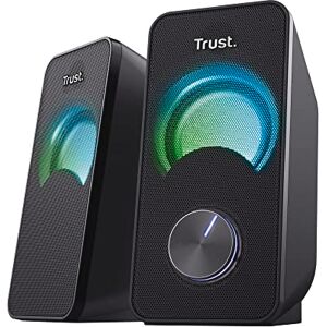 Trust Arys 2.0 PC reproduktor s RGB LED osvětlením, 12 W (6 W RMS), USB provoz, kompaktní sada reproduktorů, regulace hlasitosti, 3,5 mm AUX jack, počítačové boxy pro laptop – černý Trust Arys 2.0 PC reproduktor s RGB LED osvětlením, 12 W (6 W RMS), USB provoz, kompaktní sada reproduktorů, regulace hlasitosti, 3,5 mm AUX jack, počítačové boxy pro laptop – černý