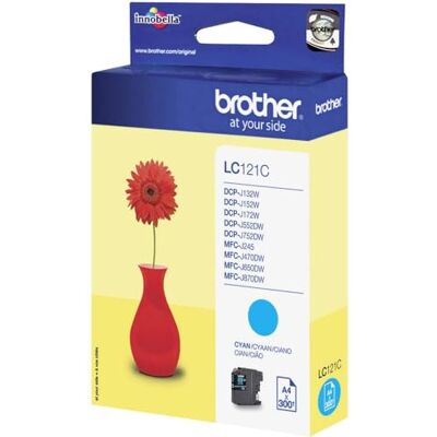 Brother Originální inkoustová kazeta LC-121C azurová pro 300 stran Brother Originální inkoustová kazeta LC-121C azurová pro 300 stran