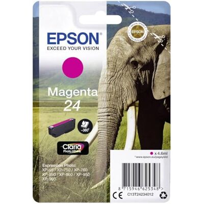 Epson 235M275 Original 24 inkoust slon (XP-750, XP-850, XP-950, XP-55, XP-760, XP-860, XP-960, XP-970), purpurová Epson 235M275 Original 24 inkoust slon (XP-750, XP-850, XP-950, XP-55, XP-760, XP-860, XP-960, XP-970), purpurová