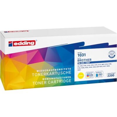 edding Tonerová kazeta EDD-1031 žlutá náhrada za Brother TN-245Y Repasováno podle DIN 33870-2, žlutá, dosah 2200 stran edding Tonerová kazeta EDD-1031 žlutá náhrada za Brother TN-245Y Repasováno podle DIN 33870-2, žlutá, dosah 2200 stran