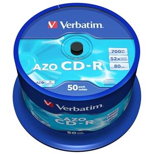 Verbatim CD-R AZO Crystal 700 MB, 52násobná rychlost hoření s dlouhou životností, křišťálová technologie, balení 50 ks vřetena, bílá, VE43343 Verbatim CD-R AZO Crystal 700 MB, 52násobná rychlost hoření s dlouhou životností, křišťálová technologie, balení 50 ks vřetena, bílá, VE43343