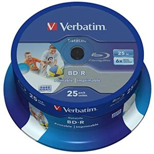 Verbatim BD-R SL Datalife, Blu-Ray disk 25 GB 6násobná rychlost hoření velký potisk ochrana proti poškrábání 25 ks vřetena Verbatim BD-R SL Datalife, Blu-Ray disk 25 GB 6násobná rychlost hoření velký potisk ochrana proti poškrábání 25 ks vřetena
