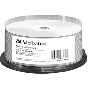 Verbatim polotovary 43743 BD-R Blu-Ray (25 GB, 6x bílá tepelná plocha vřeteno 25) Verbatim polotovary 43743 BD-R Blu-Ray (25 GB, 6x bílá tepelná plocha vřeteno 25)
