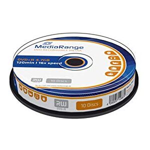 MEDIARANGE DVD+R 4,7 GB 120 min 16násobná rychlost zápisu, 10dílný Cakebox MEDIARANGE DVD+R 4,7 GB 120 min 16násobná rychlost zápisu, 10dílný Cakebox