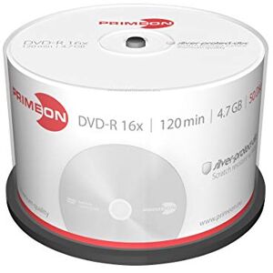 Primeon 2761204 DVD-R polotovary (16x Speed, 4,7GB, 120 min, 50 vřetena), stříbrné Primeon 2761204 DVD-R polotovary (16x Speed, 4,7GB, 120 min, 50 vřetena), stříbrné